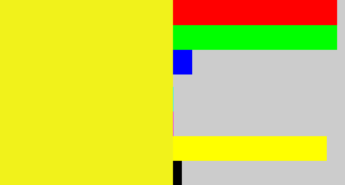 Hex color #f1f21b - sunny yellow
