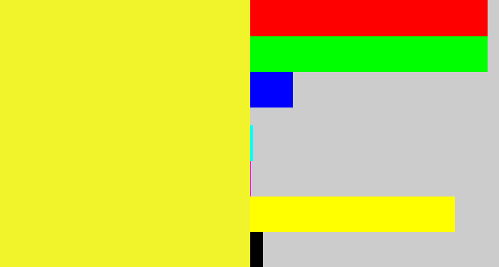 Hex color #f1f32b - off yellow