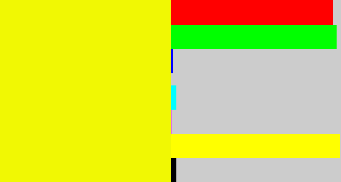 Hex color #f1f803 - bright yellow