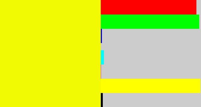 Hex color #f1f903 - bright yellow