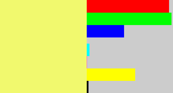 Hex color #f1f96e - pastel yellow