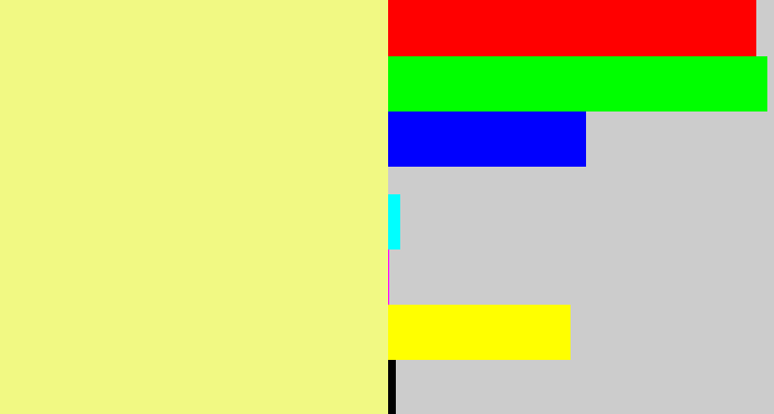 Hex color #f1f983 - yellowish tan