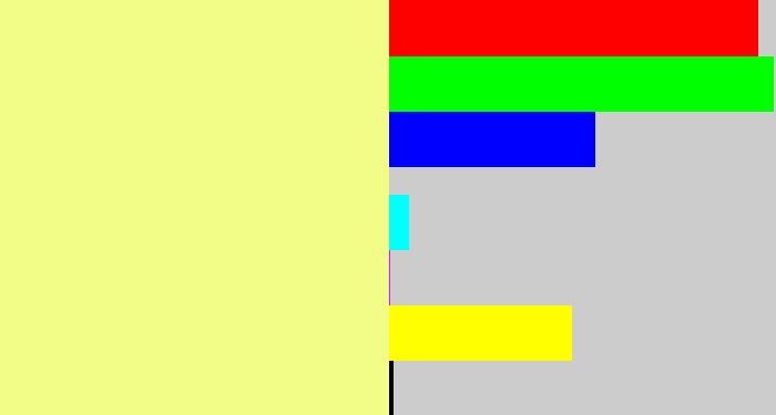 Hex color #f1fd86 - yellowish tan