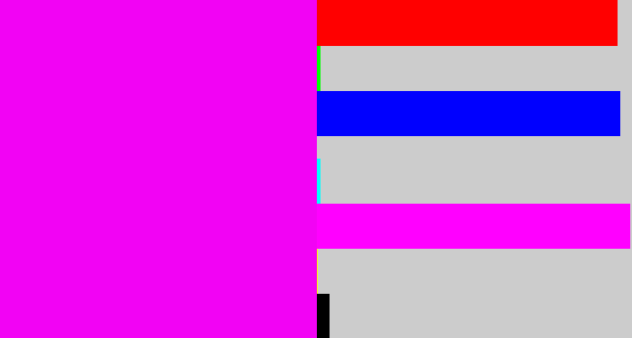 Hex color #f203f4 - bright magenta