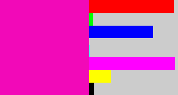 Hex color #f209b8 - bright pink
