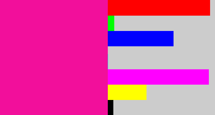 Hex color #f20f9b - neon pink