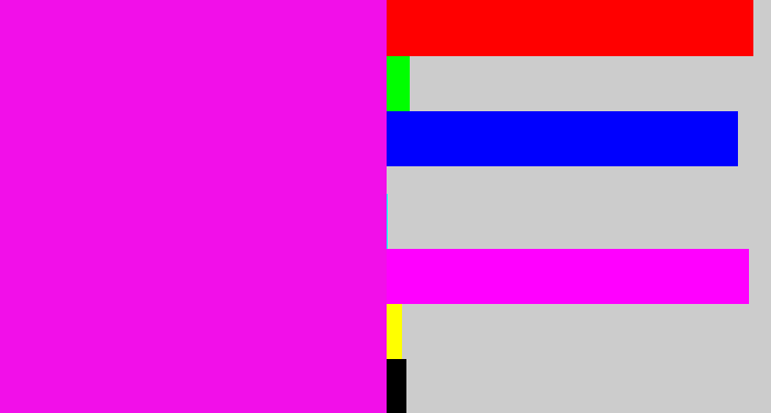 Hex color #f20fe9 - pink/purple