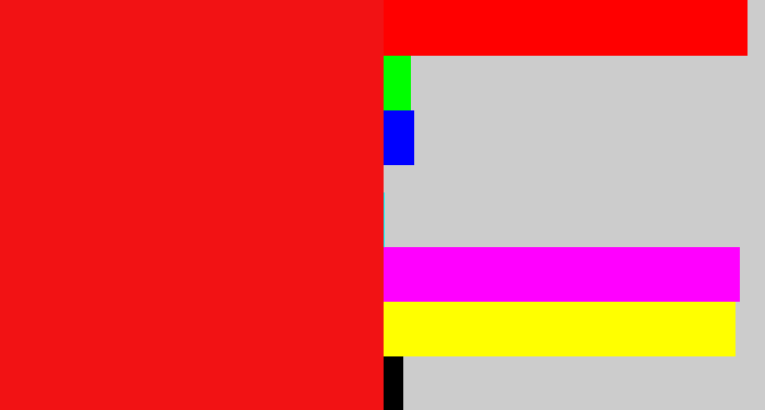 Hex color #f21214 - bright red
