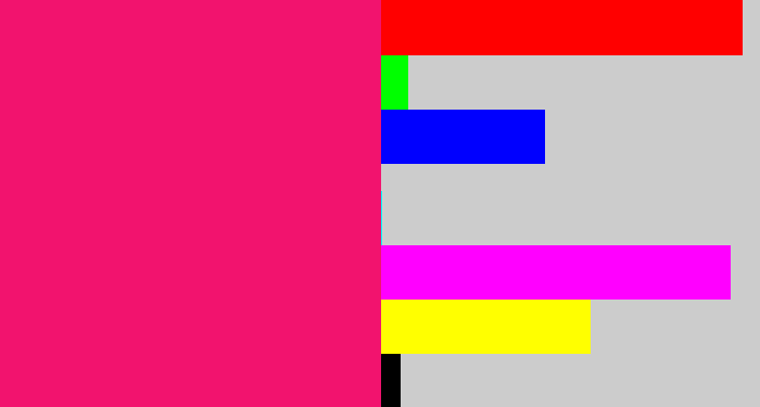 Hex color #f2136e - cerise
