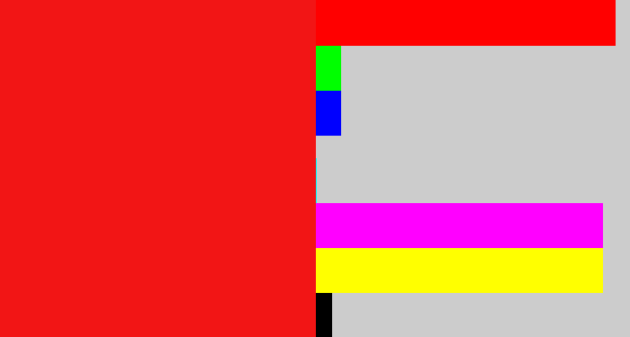 Hex color #f21515 - bright red