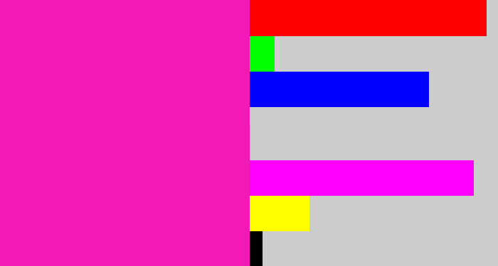 Hex color #f219b7 - bright pink