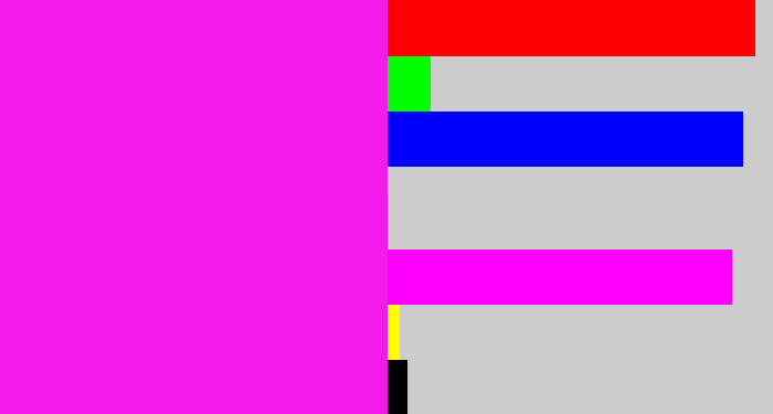 Hex color #f21beb - pink/purple