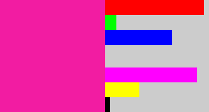 Hex color #f21ca2 - shocking pink