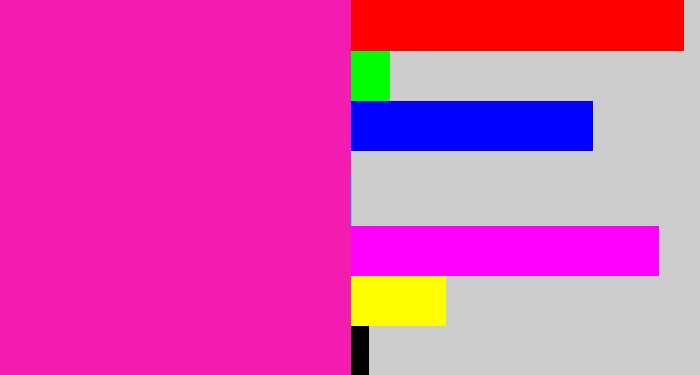Hex color #f21cb0 - bright pink