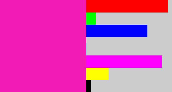 Hex color #f21cb4 - bright pink