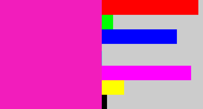 Hex color #f21dbc - hot magenta