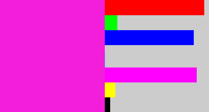 Hex color #f21ed9 - pink/purple