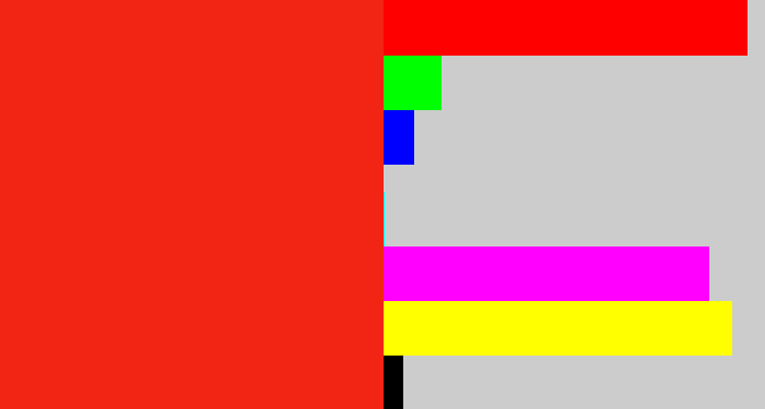 Hex color #f22515 - vermillion