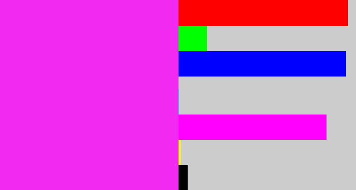 Hex color #f229f0 - pink/purple