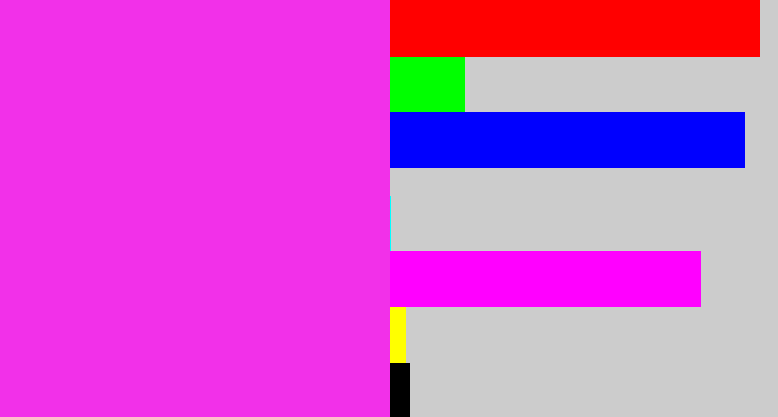 Hex color #f230e9 - pink/purple