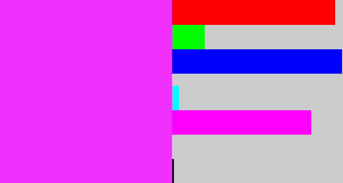 Hex color #f230fd - pink/purple