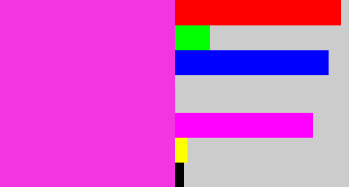 Hex color #f234e1 - purple pink
