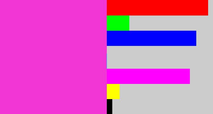 Hex color #f236d5 - purple pink