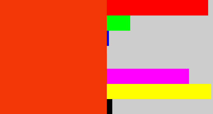Hex color #f23706 - orangish red