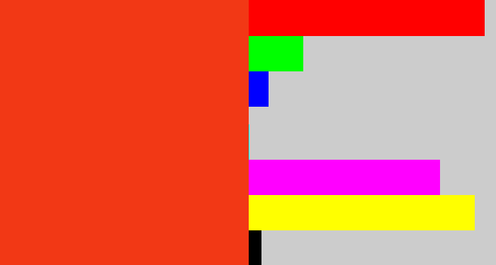 Hex color #f23815 - vermillion