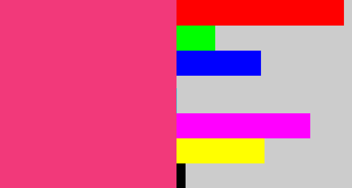 Hex color #f2397a - darkish pink