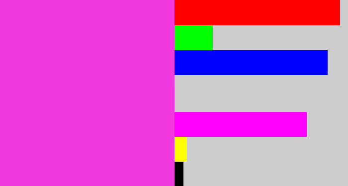 Hex color #f239e0 - purple pink