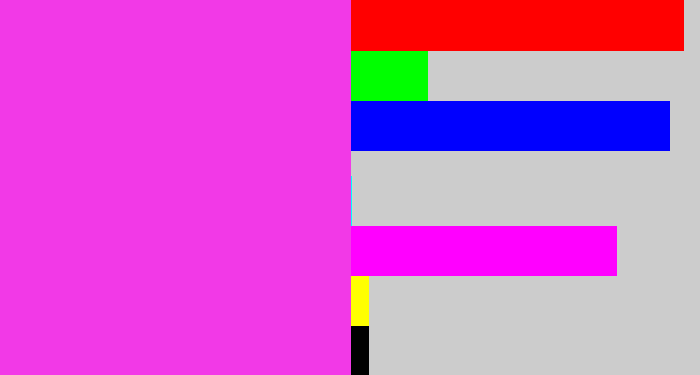Hex color #f239e7 - purple pink