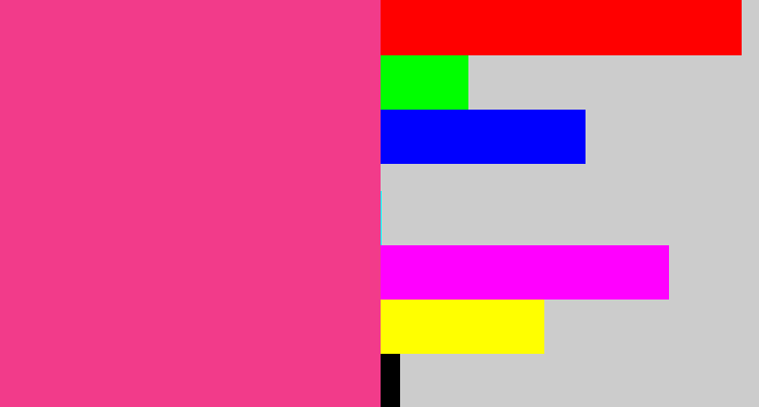 Hex color #f23b8a - warm pink