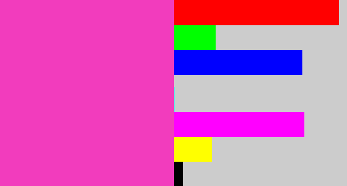 Hex color #f23cbd - purpleish pink