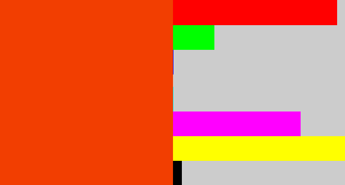 Hex color #f23e01 - orangish red