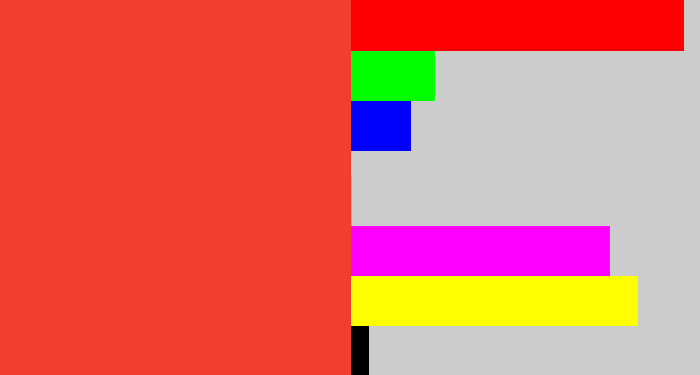 Hex color #f23e2c - tomato