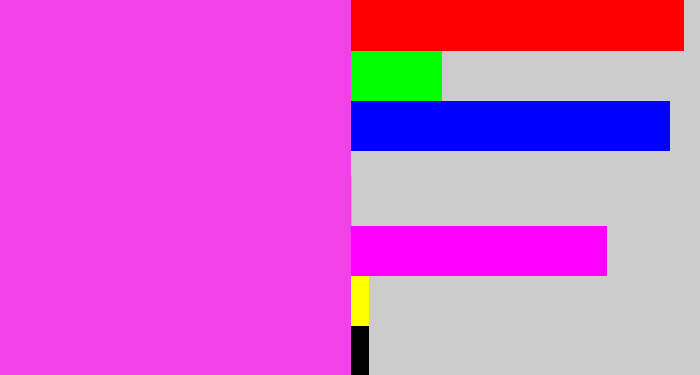 Hex color #f242e7 - purple pink