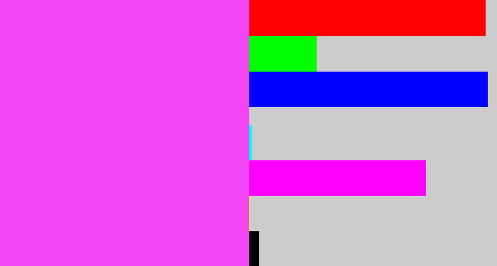 Hex color #f246f4 - light magenta