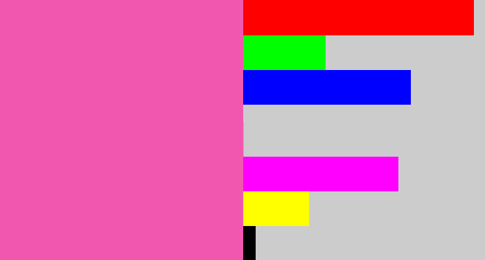 Hex color #f257b0 - bubble gum pink