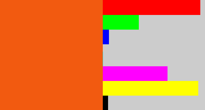 Hex color #f25a10 - bright orange