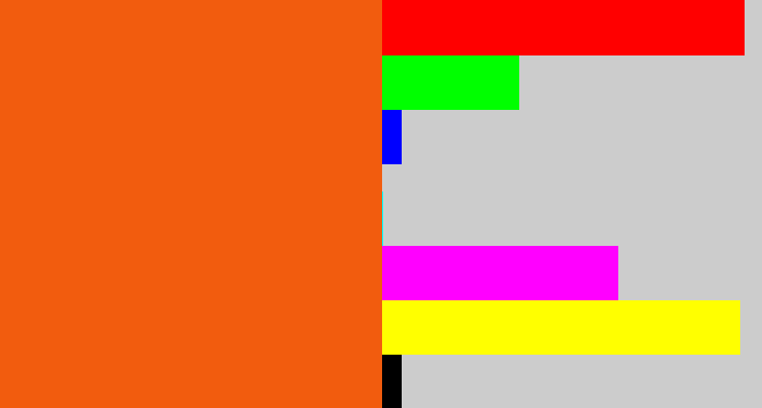 Hex color #f25c0e - bright orange