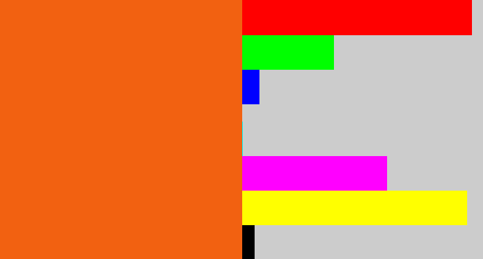 Hex color #f26111 - bright orange