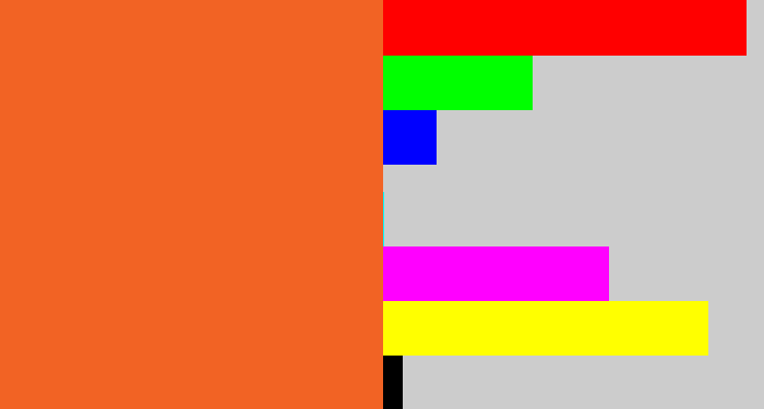 Hex color #f26324 - reddish orange