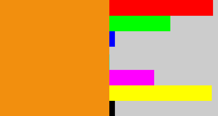 Hex color #f28f0e - tangerine