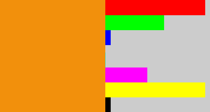 Hex color #f2900c - tangerine