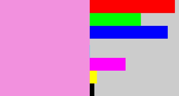 Hex color #f292df - lavender pink