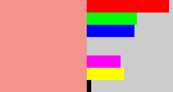Hex color #f2948b - blush