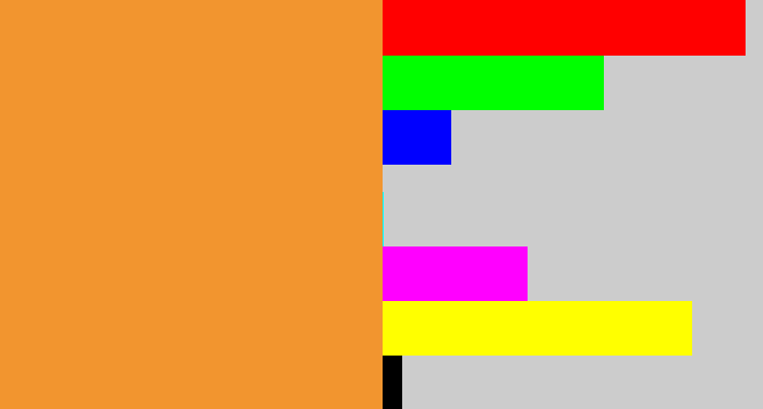 Hex color #f2952f - dusty orange