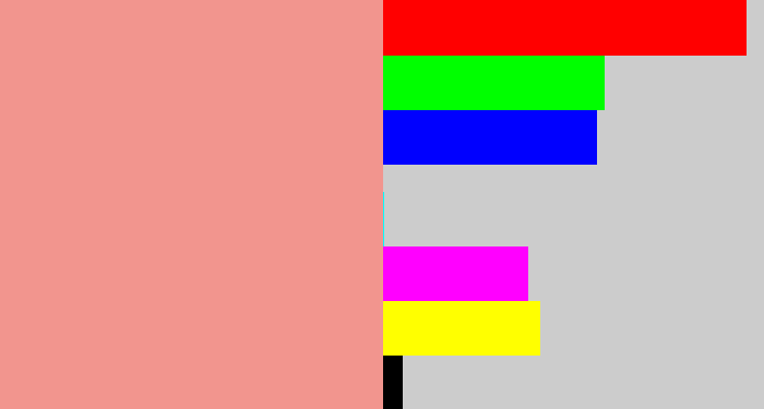 Hex color #f2958e - blush