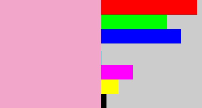 Hex color #f2a6ca - soft pink